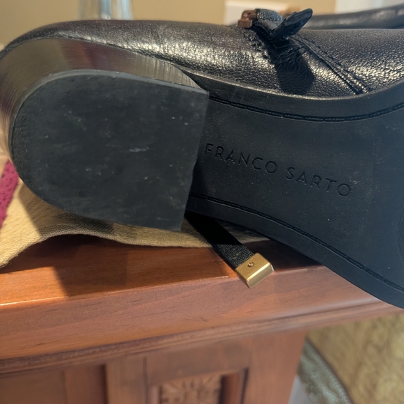 Franco Sarto Black Leather Ankle Booties - Picture 6 of 8